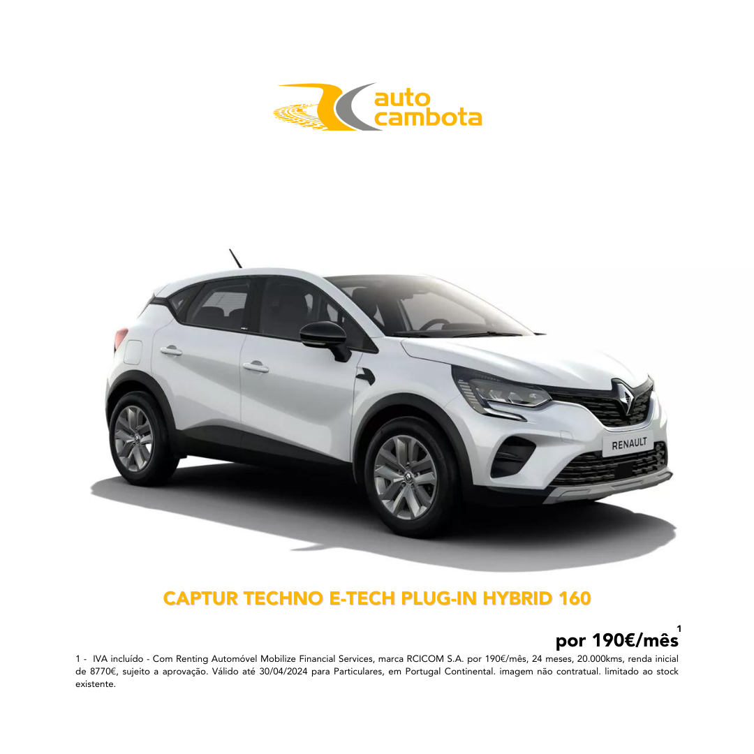 Campanha Particulares: Renault Captur Techno E-Tech Plug-in Hybrid 160