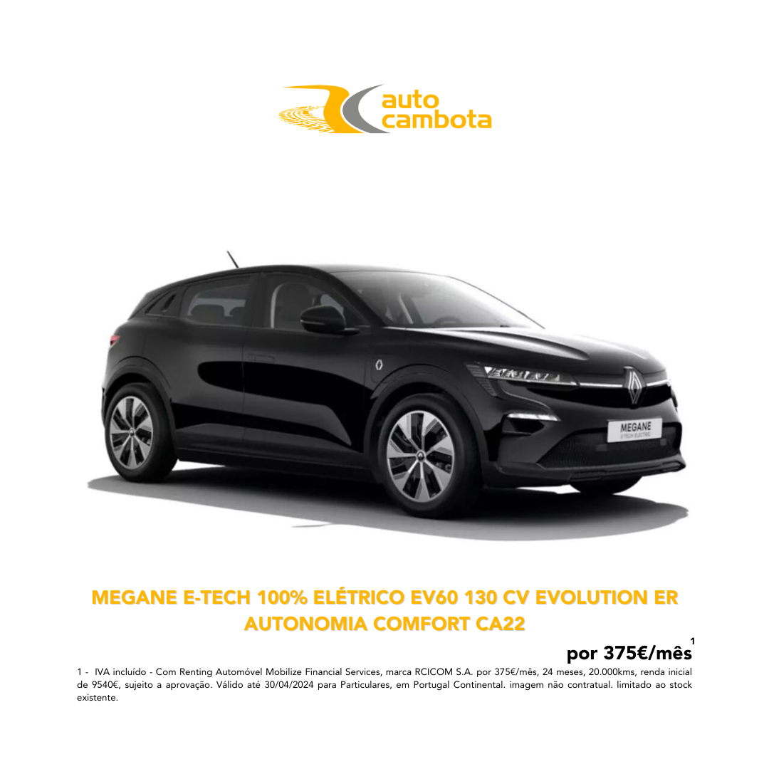 Campanha Particulares: Renault Megane E-Tech 100% Elétrico