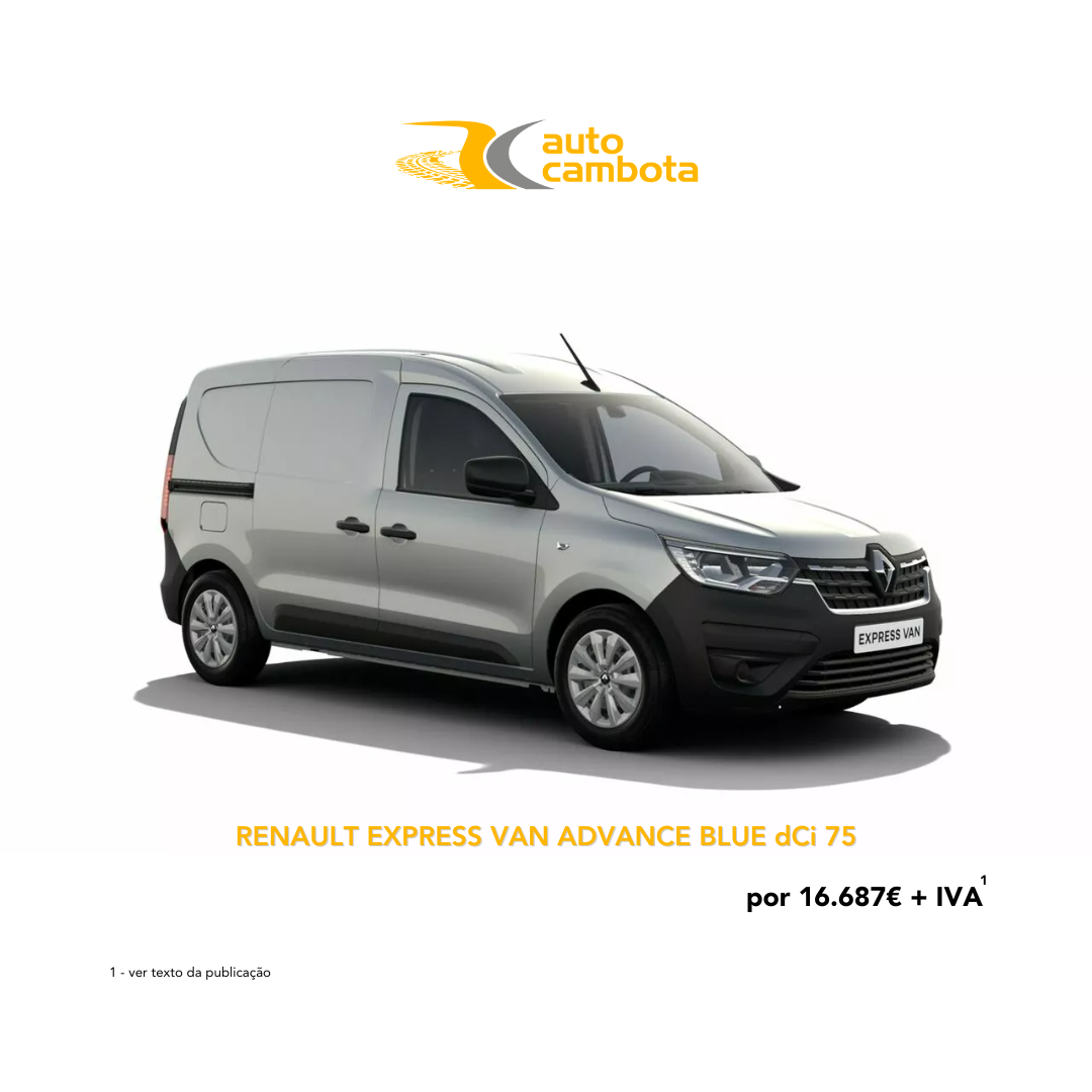 Renault Express Van Advance Blue dCi 75 c/ Pneu Sobressalente + Tapete Renault Express Van Advance Blue dCi 75 c/ Pneu Sobressalente + Tapete